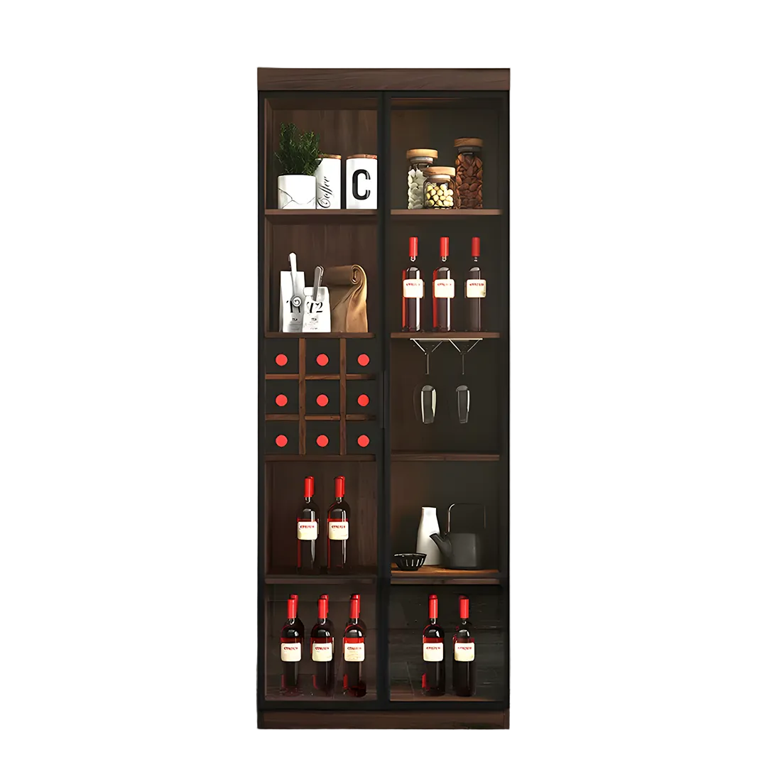 silen cocktail drinks cabinet, drink cabinet, wine cabinet, wood & glass storage cabinet