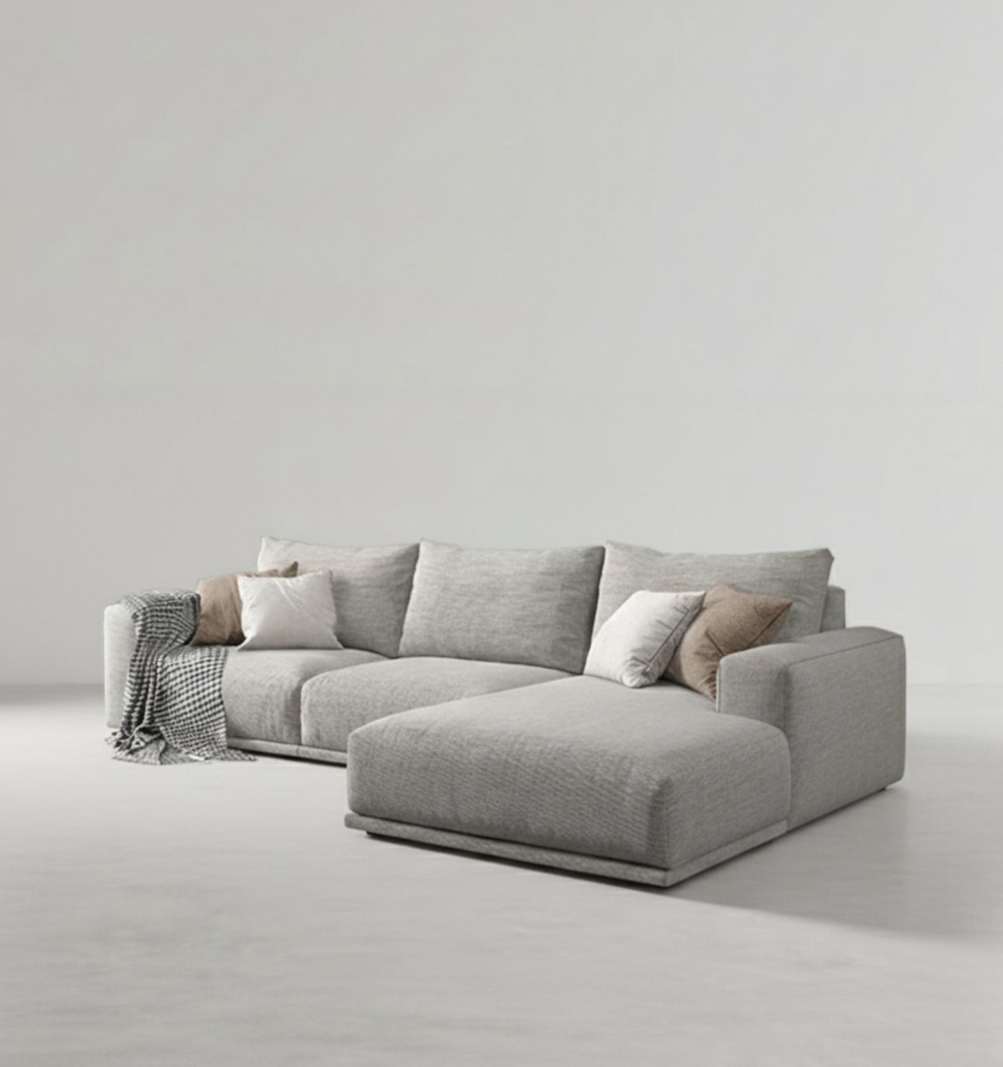 frances three seater corner, four seater corner sofa, cotton linen in modern living room