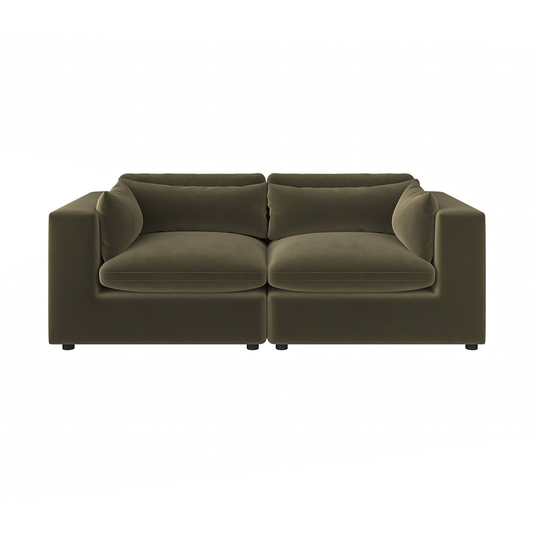 makhmudov loveseat sofa, two seater sofa, velvet in modern living room