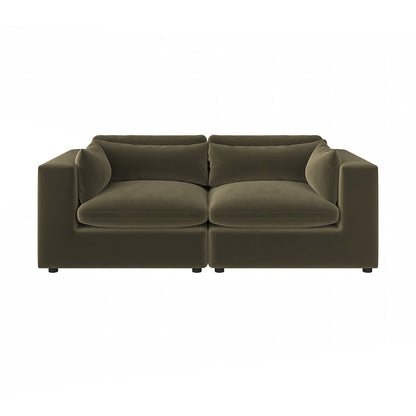 makhmudov loveseat sofa, two seater sofa, velvet in modern living room