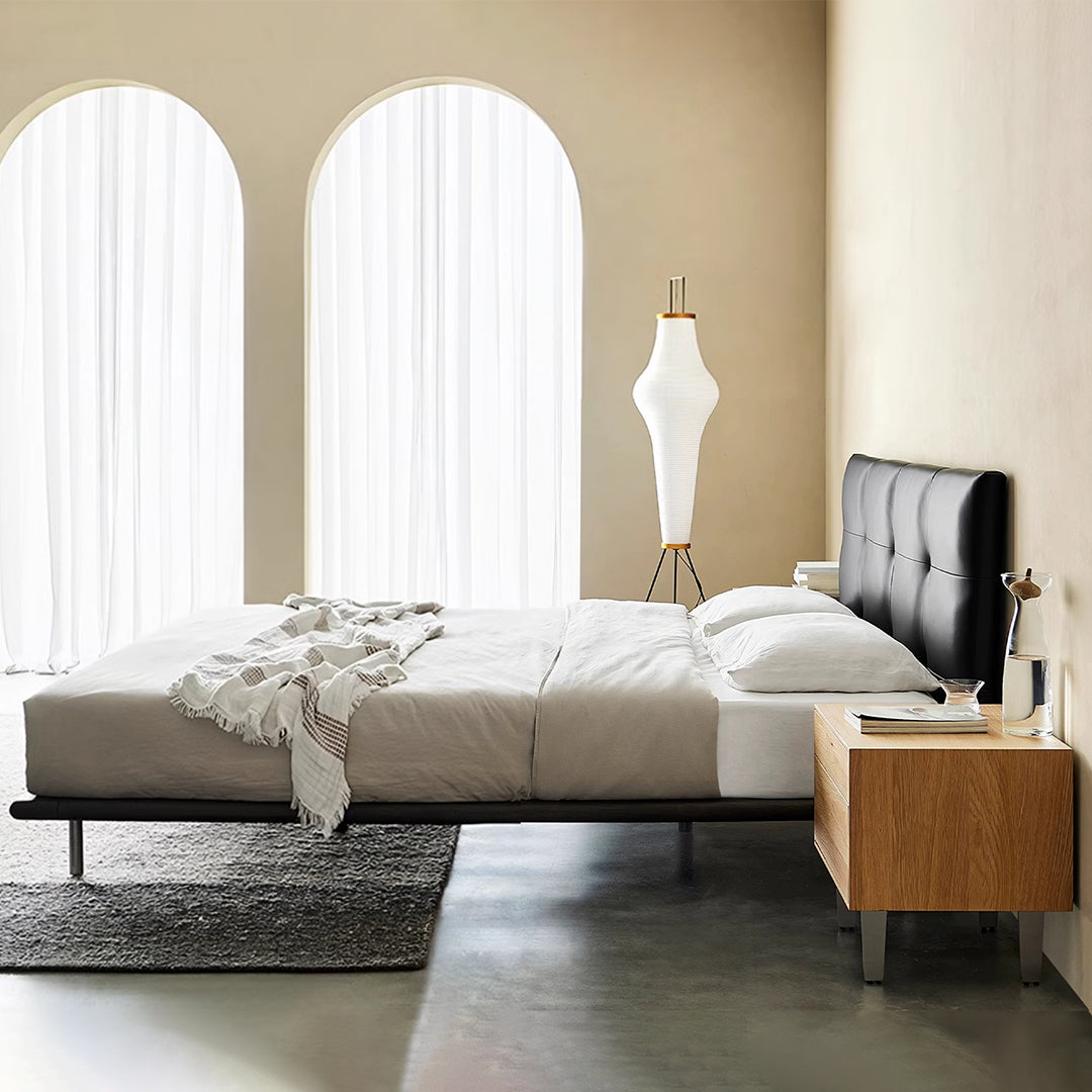 Ines Floating Bed, King Size, Super King Size Bed, Real Leather-Weilai Concept-Weilai Concept