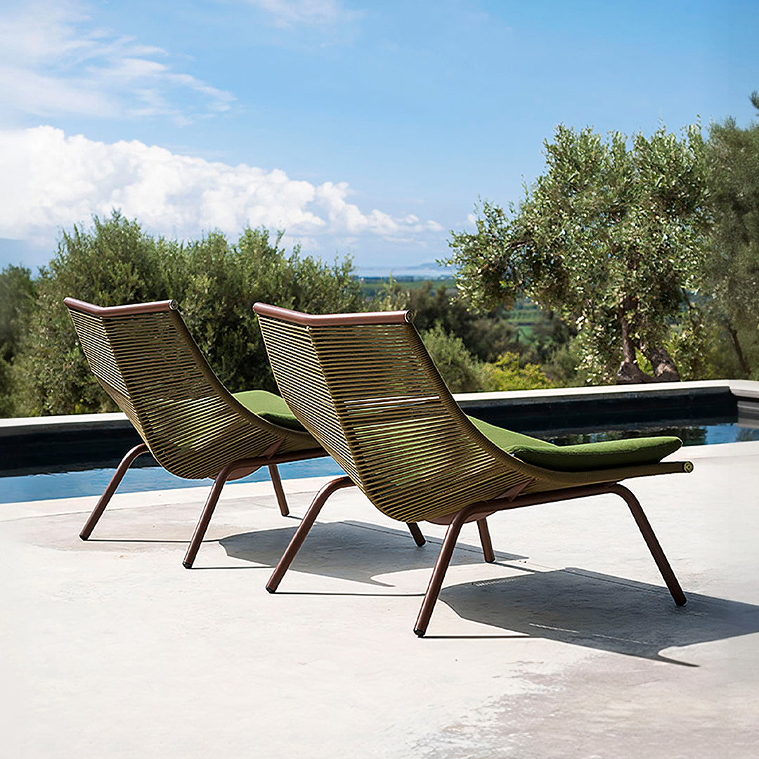 Iqbal Outdoor Lounge Chair With Footstool