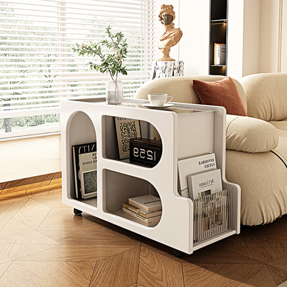 Thaddeus Trolley Style Side Table, Wood-Weilai Concept-Weilai Concept