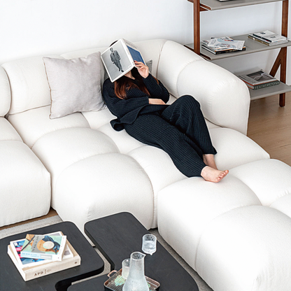 Lysander Velvet Module Three Seater, Four Seater, Five Seater Sofa, Corner Sofa, White-Weilai Concept-Weilai Concept