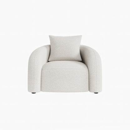 Sadiq Armchair With Cushion, White Boucle
