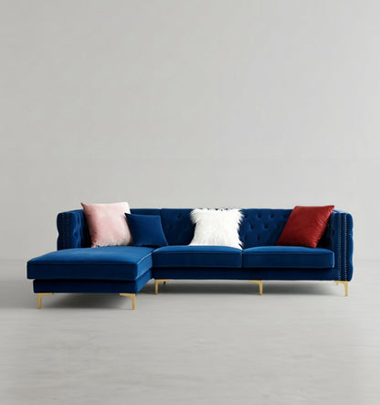 wh215 three seater corner sofa, velvet in modern living room