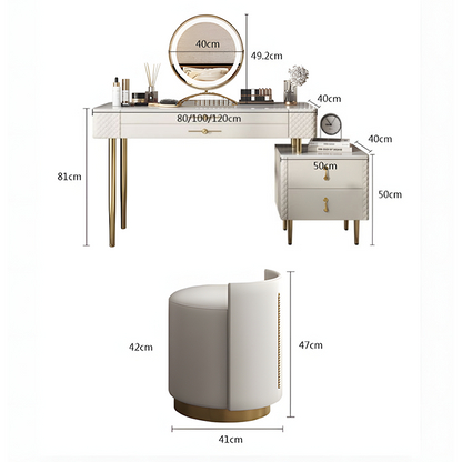 Prestigio Dressing Table With LED Mirror, Cream-Weilai Concept-Weilai Concept