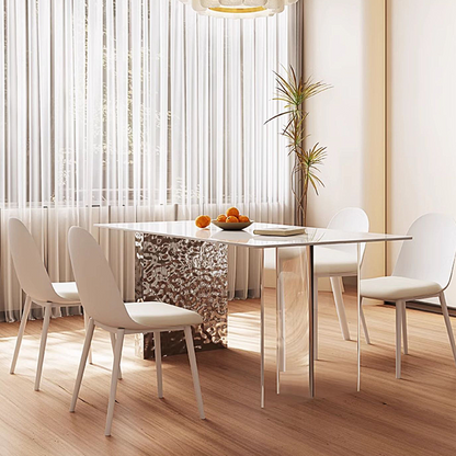 Madison Creamy Dining Table, Sintered Stone & Acrylic-Weilai Concept-Weilai Concept