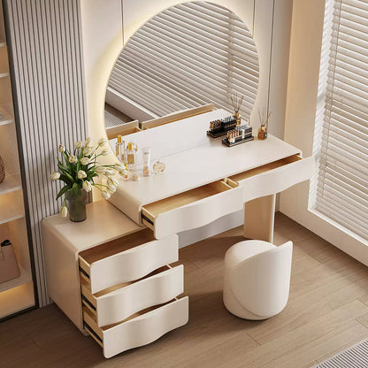 Radcliffe Dressing Table With Large LED Mirror, Cream