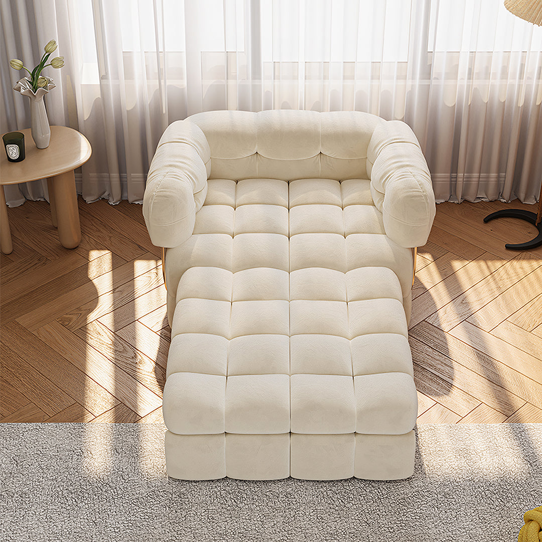 Rojas Single Sofa Bed, Armchair Sofa Bed, Cream-Weilai Concept-Weilai Concept