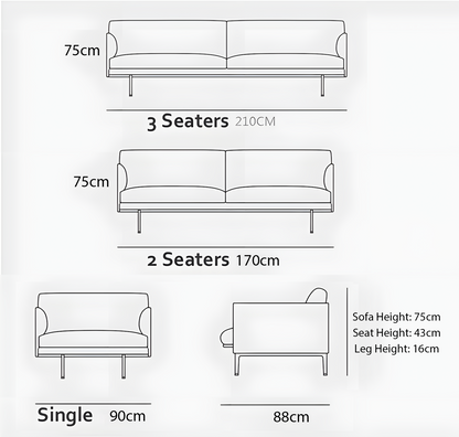 Muuto Outline Style Armchair, 2 Seater, Leather-Weilai Concept-Weilai Concept