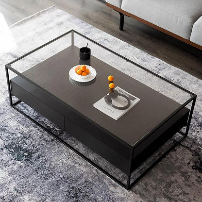 Sanderson Rectangle Coffee Table With Storage, Black
