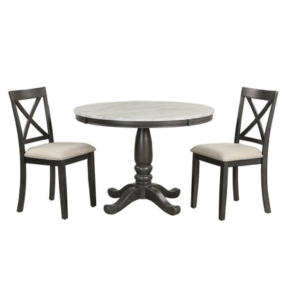 Orisfur. 5 Pieces Dining Table And Chairs Set For 4 Persons, Kitchen Room Solid Wood Table With 4 Chairs