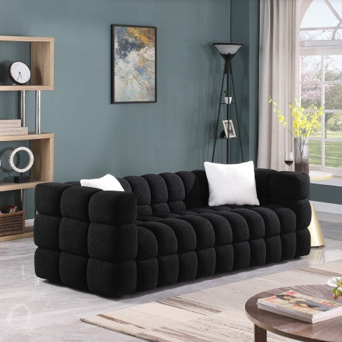 84.3 Length ,35.83 Deepth ,human Body Structure For USA People, Marshmallow Sofa,boucle Sofa ,White Color,3 Seater