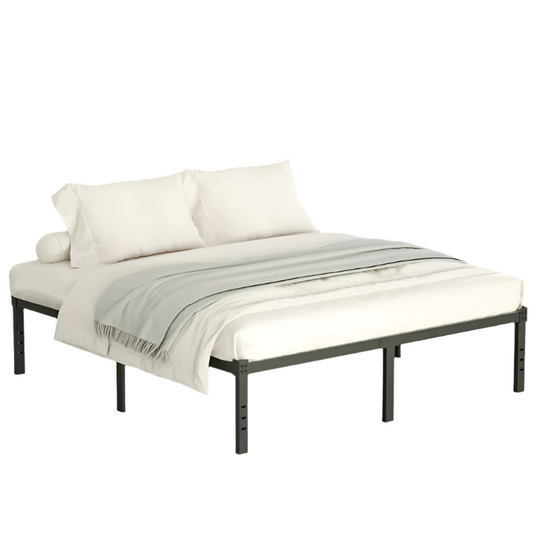 Classic Iron Bed Frame Mattress Under Bed Storage No Box Spring Needed Singe Full Queen King Size Black
