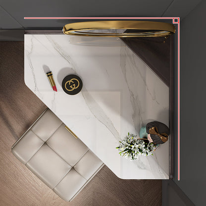 Amigo Small Corner Dressing Table, Slimline Dressing Table, With LED Mirror-Weilai Concept-Weilai Concept