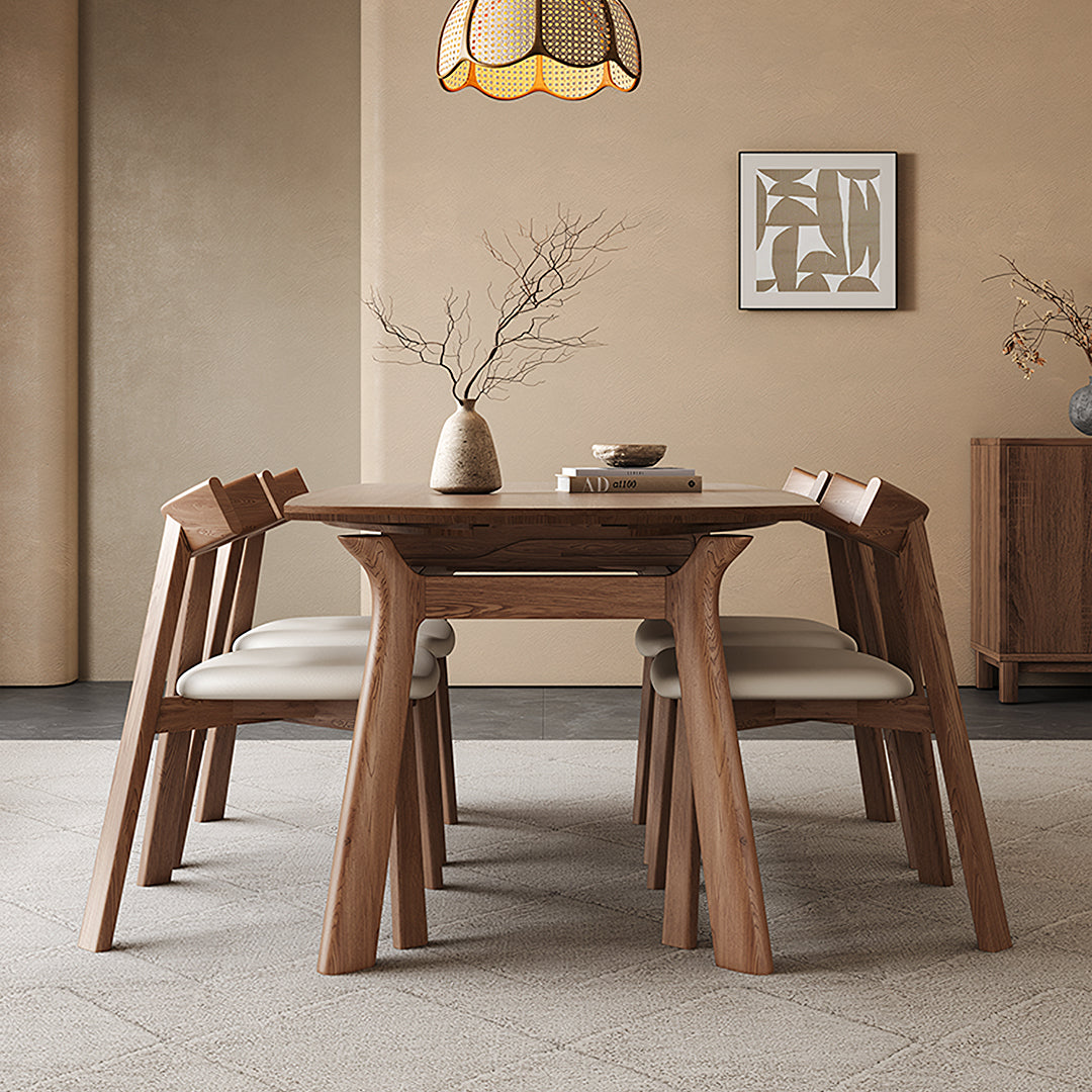 Aitken Round Folding Dining Table, Solid Wood