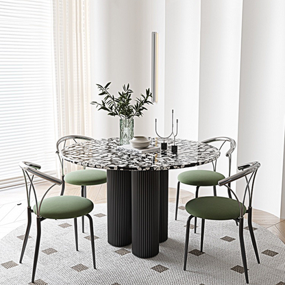 Martinez Small Round Dining Table, Marble-Weilai Concept-Weilai Concept