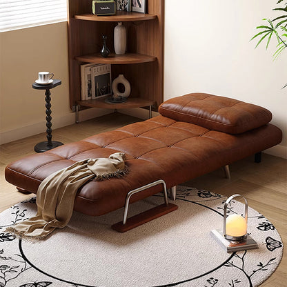 Riley Single Sofa Bed, Two Seater Sofa Bed, Black Leather-Weilai Concept-Weilai Concept