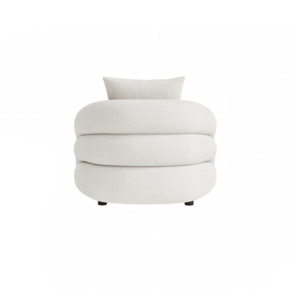 Sadiq Armchair With Cushion, White Boucle