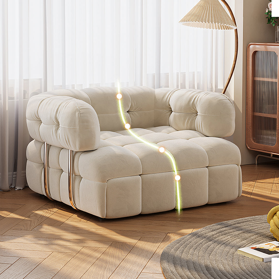 Rojas Single Sofa Bed, Armchair Sofa Bed, Cream-Weilai Concept-Weilai Concept