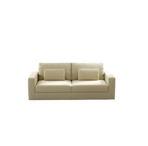 83 Modern Sofa Couches For Living Room  3 Seater Sofa With Detachable Cover   Double Cushioning, Natural