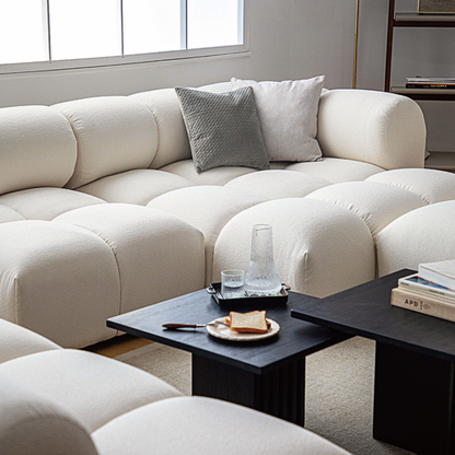 Lysander Velvet Module Three Seater, Four Seater, Five Seater Sofa, Corner Sofa, White-Weilai Concept-Weilai Concept