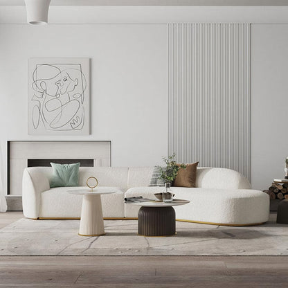 Welby Three Seater Curved Sofa, White
