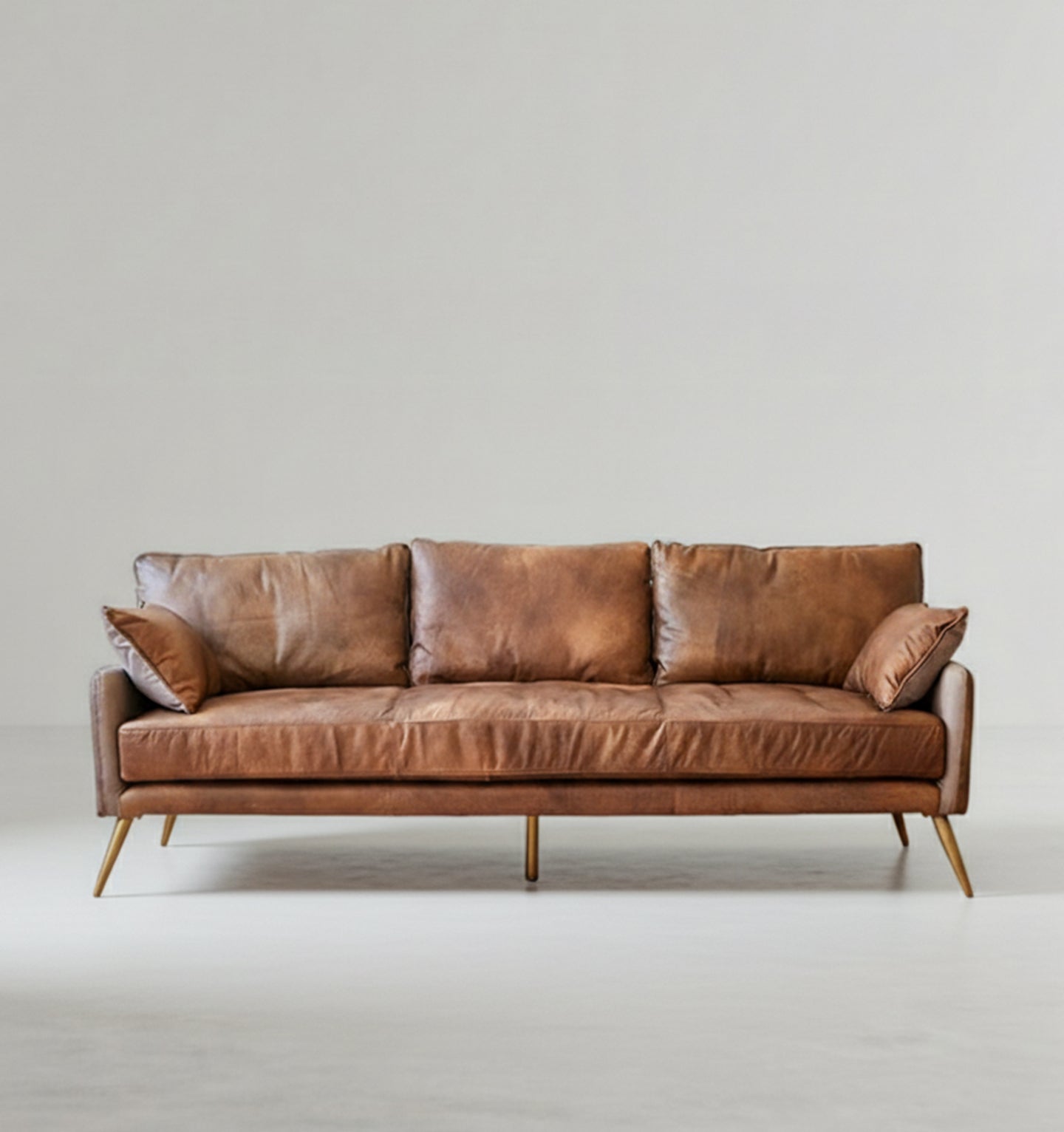Luna Three Seaters Sofa, Three Seater Corner Sofa, Real Leather