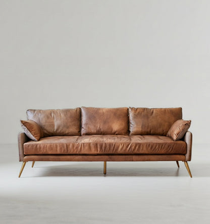 Luna Three Seaters Sofa, Three Seater Corner Sofa, Real Leather