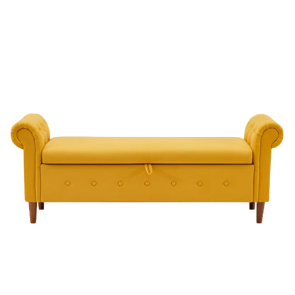 Yellow Multifunctional Storage Rectangular Sofa Stool