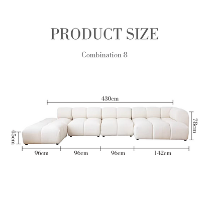 Lysander Velvet Module Three Seater, Four Seater, Five Seater Sofa, Corner Sofa, White-Weilai Concept-Weilai Concept