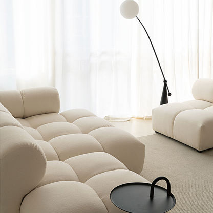 Lysander Velvet Module Three Seater, Four Seater, Five Seater Sofa, Corner Sofa, White-Weilai Concept-Weilai Concept