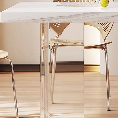 Madison Creamy Dining Table, Sintered Stone & Acrylic-Weilai Concept-Weilai Concept