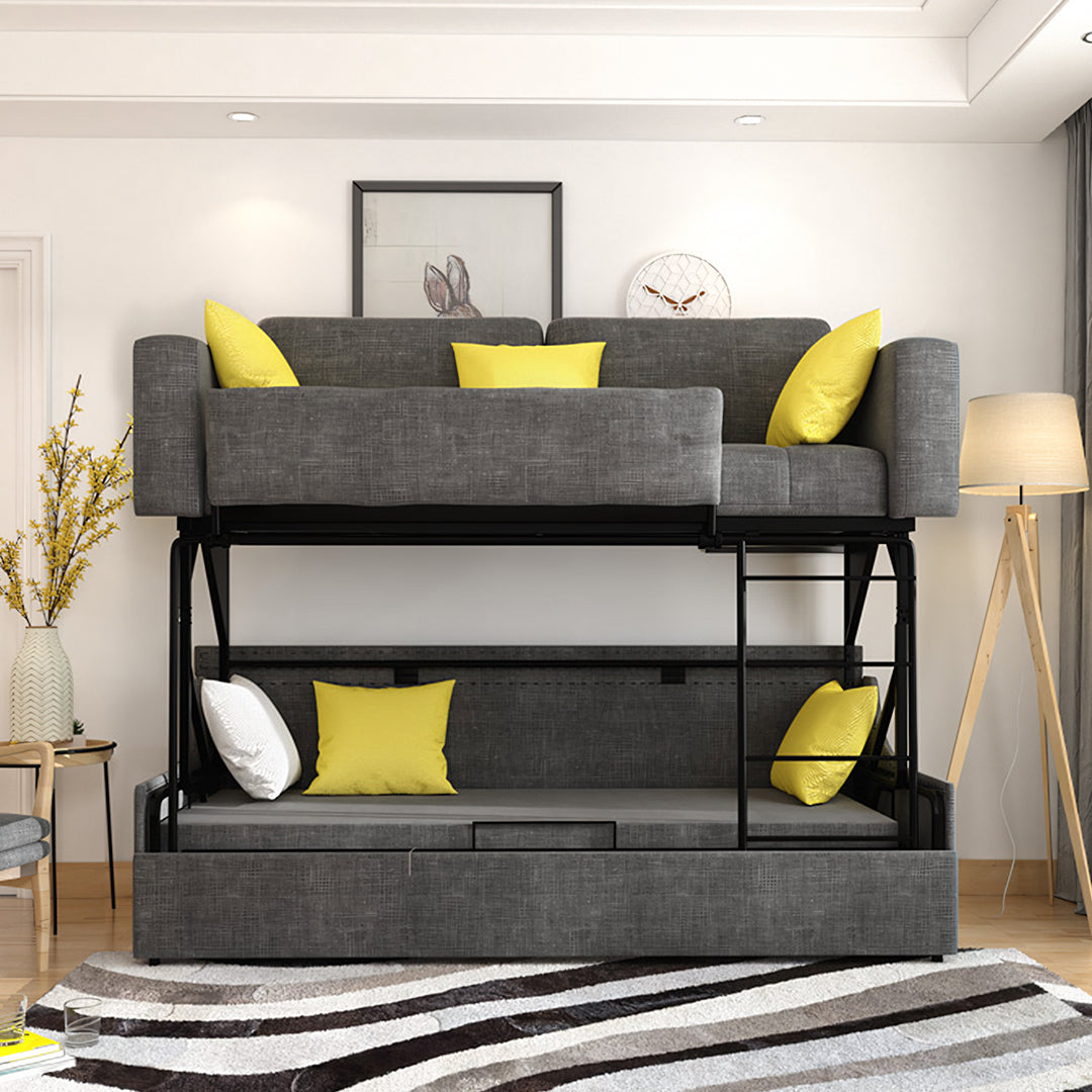 Pérez Two Seater Sofa Bed, Bunk Bed, Linen-Weilai Concept-Weilai Concept