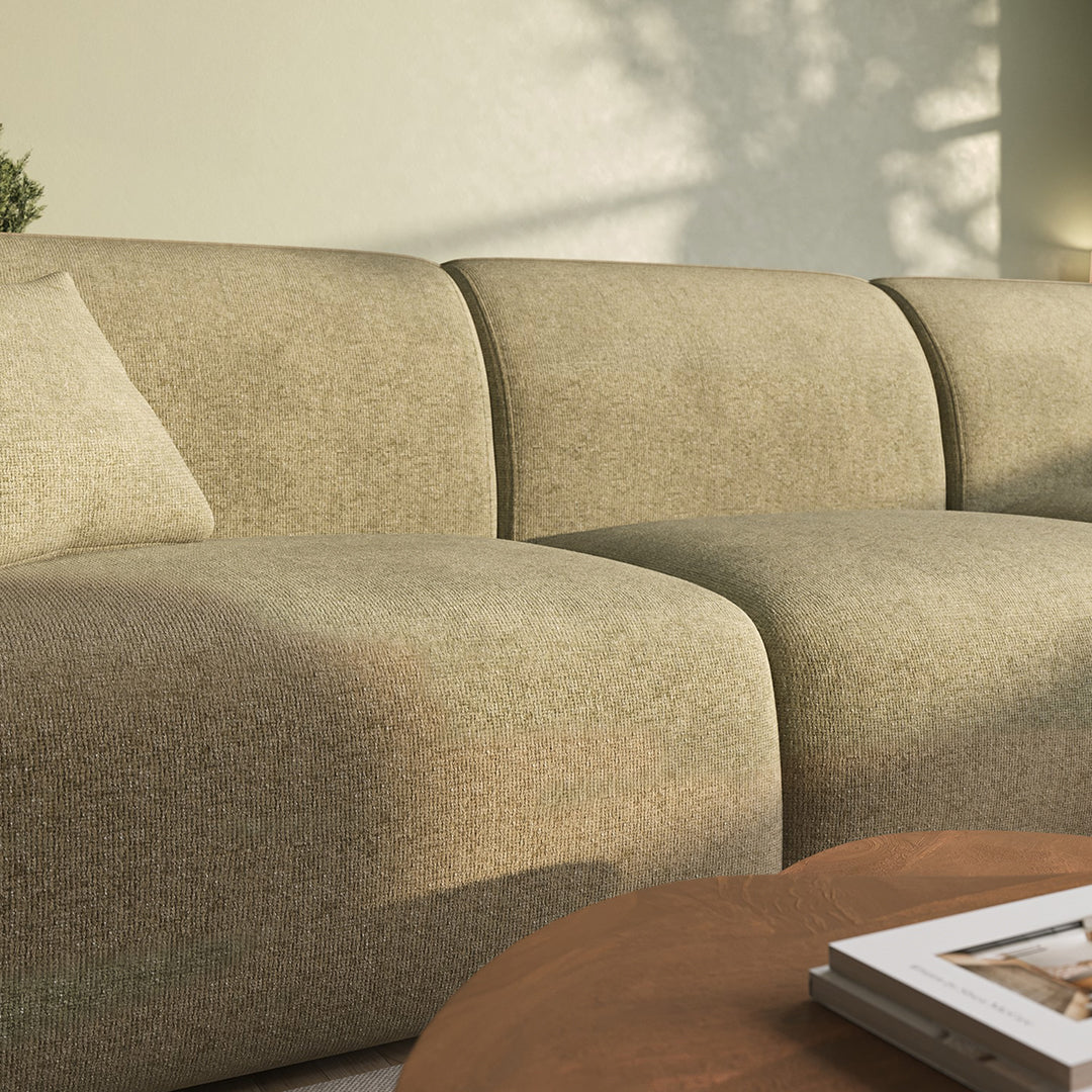 Khatri Three Seater Corner Sofa, Chenille