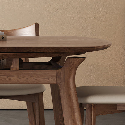 Aitken Round Folding Dining Table, Solid Wood