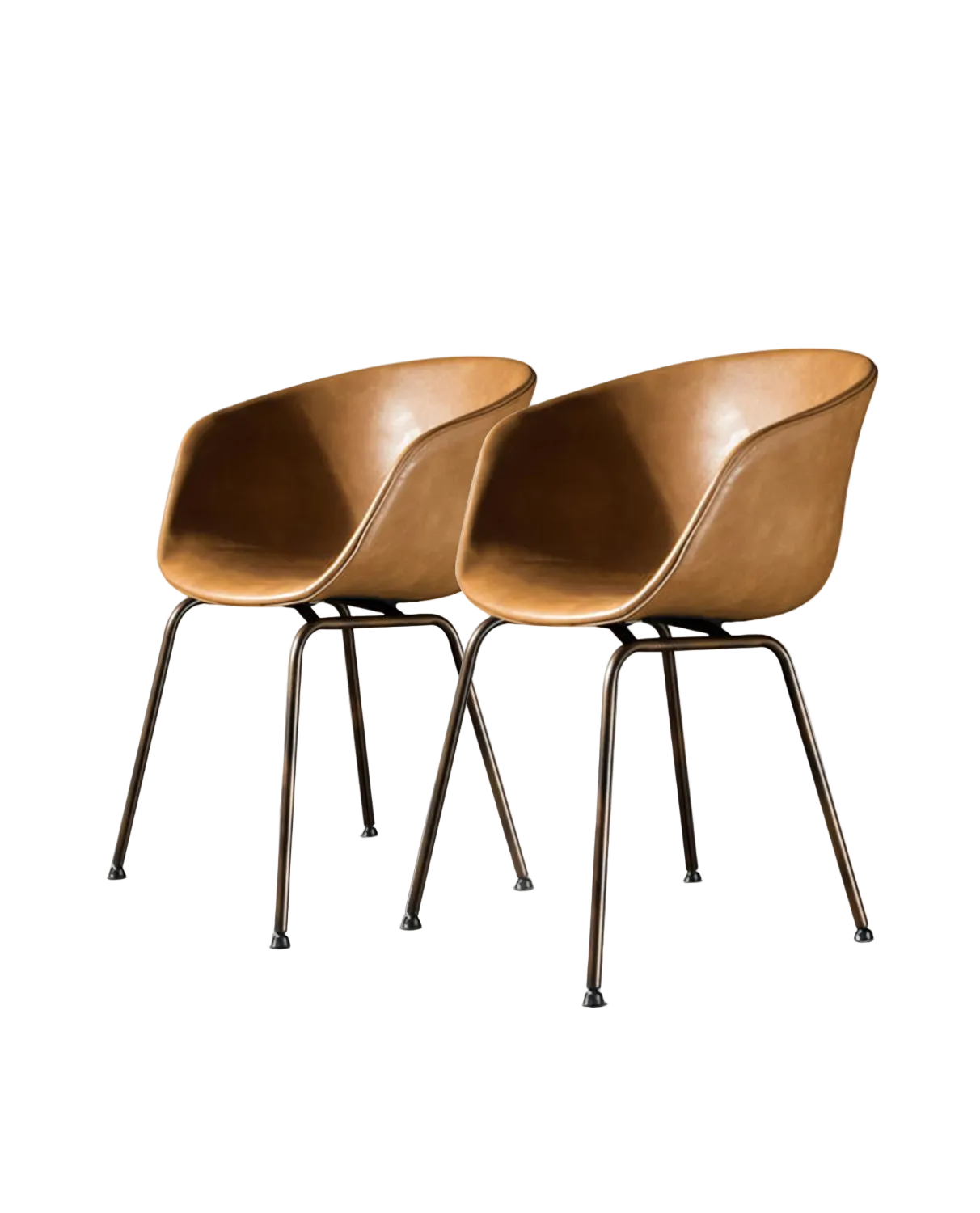 A Set of 2 Herron Dining Chairs, PU Leather