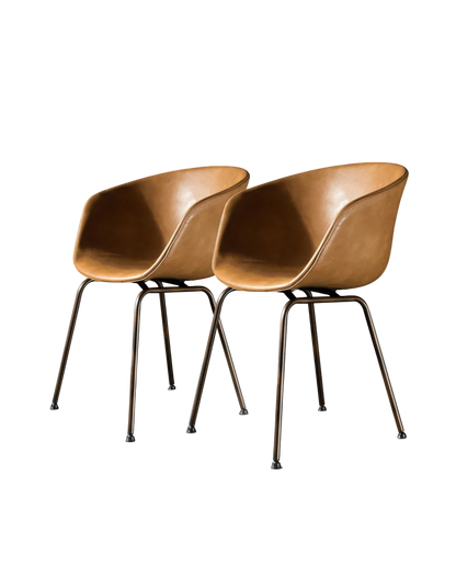 A Set of 2 Herron Dining Chairs, PU Leather