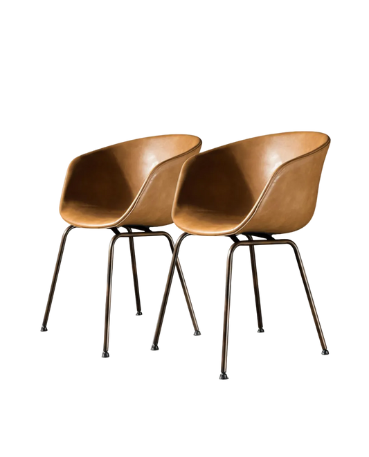 A Set of 2 Herron Dining Chairs, PU Leather