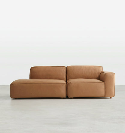 lucian four seater coner sofa, modular sofa, real leather in modern living room