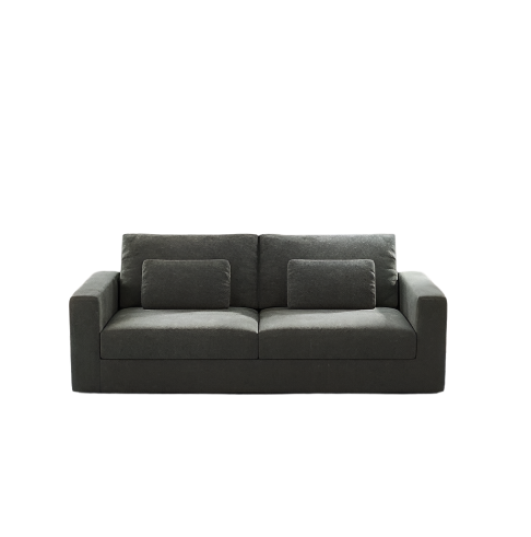 83  Modern Sofa Couches For Living Room, 3 Seater Sofa, Upholstered Compressed Cushions   Detachable Cover,Pewter
