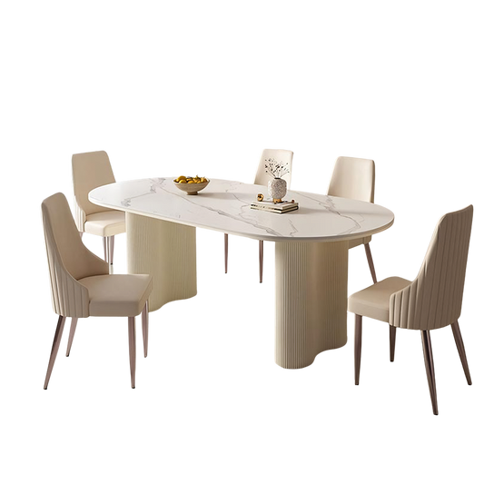 Peru Oval Dining Table, White
