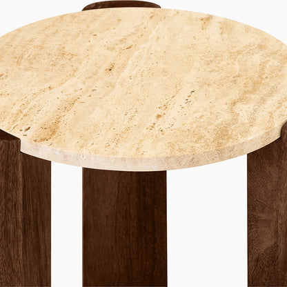 Bauman Round Side Table, Marble