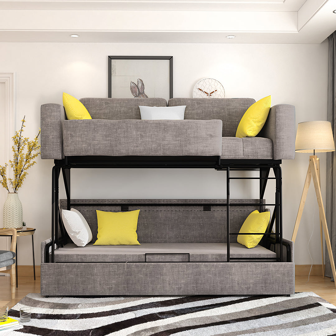 Pérez Two Seater Sofa Bed, Bunk Bed, Linen-Weilai Concept-Weilai Concept