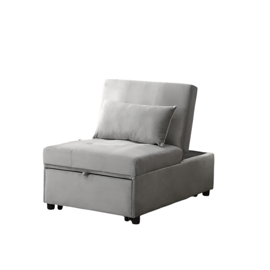 Folding Ottoman Sofa Bed Gray