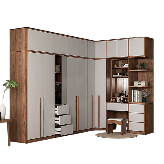 nascimento corner wardrobe, tall wardrobe, l shape wardrobe with dressing table wardrobe in bedroom