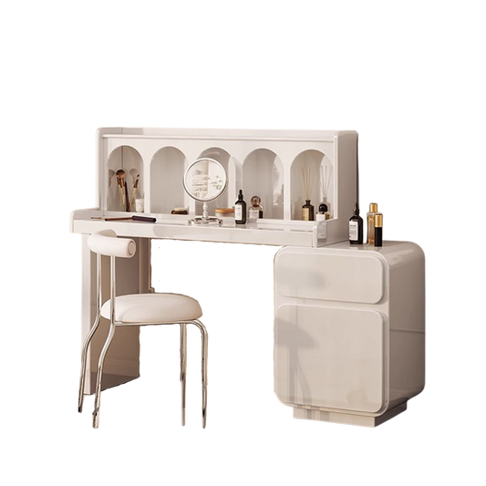 qwincy dressing table with sideboard, black, cream in dining room