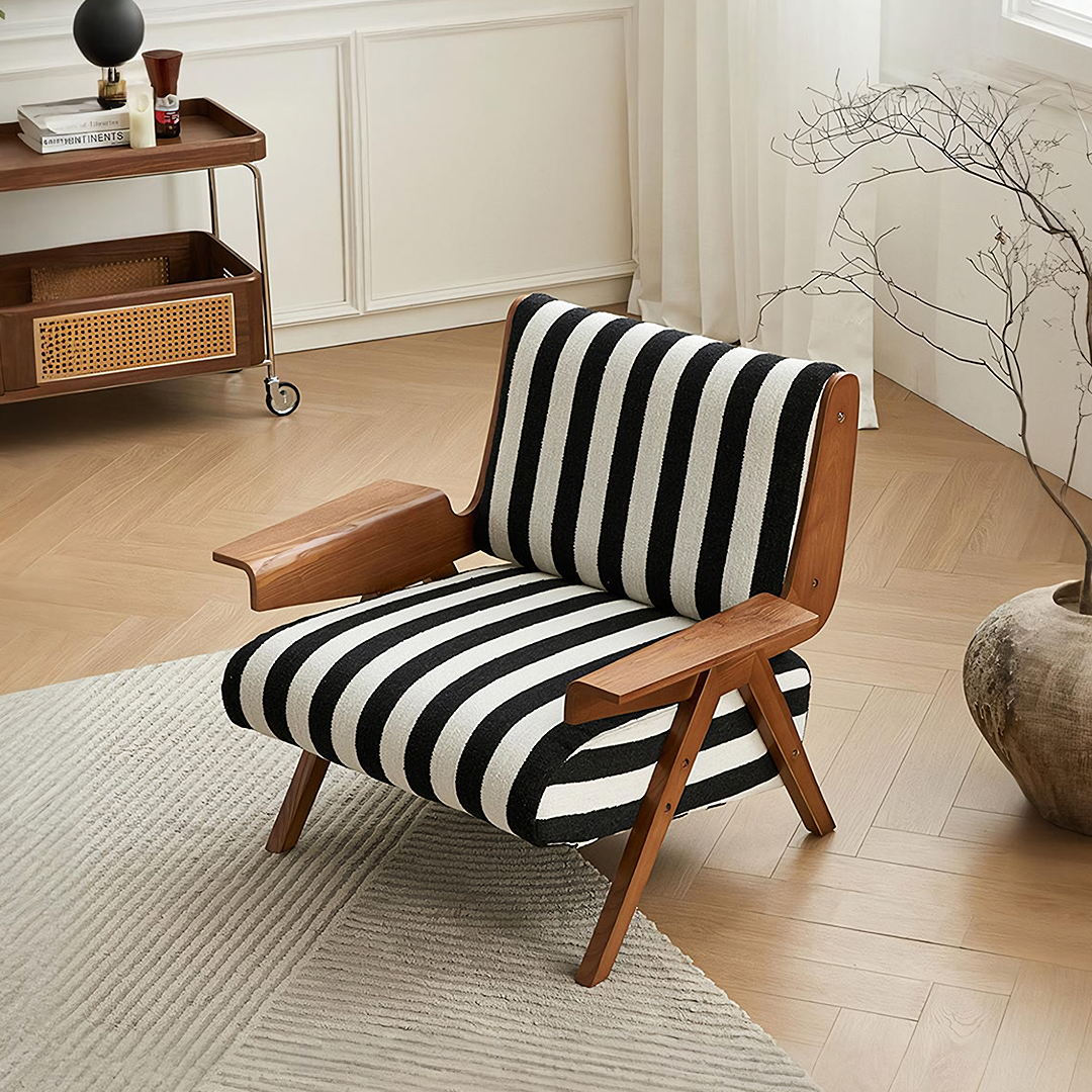 Alba Armchair Vintage, Armchair With Wood, Solid Wood-Weilai Concept-Weilai Concept