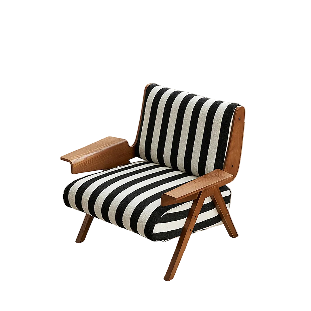 Alba Armchair Vintage, Armchair With Wood, Solid Wood